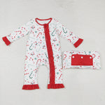 LR1842    baby girl clothes crutch girl christmas winter romper