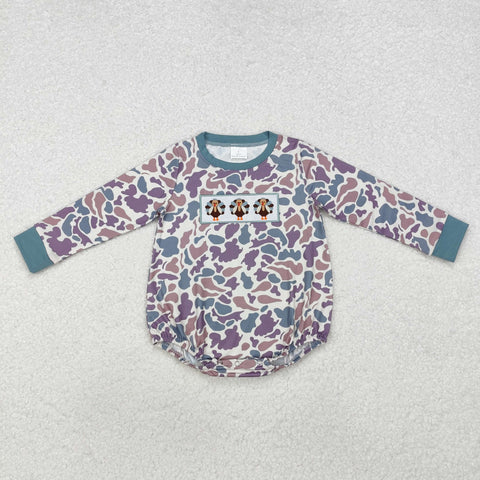 LR1847  baby boy clothes embroidery camo turkey boy winter bubble