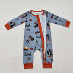 LR1858 Bamboo baby boy clothes cowboy boy winter romper