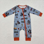 LR1858 Bamboo baby boy clothes cowboy boy winter romper