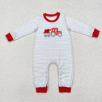 LR1924 baby boy clothes embroidery train love boy valentine's day winter romper