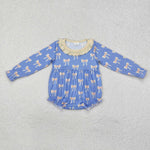 LR1941 baby girl clothes blue bows girl winter bubble