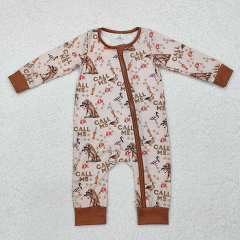 LR1991 Bamboo baby boy clothes call me boy winter romper