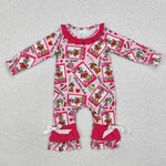 LR2006  baby girl clothes cartoon girl winter christmas romper