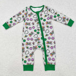 LR2039  baby boy clothes mardi gras boy winter romper