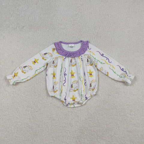 LR2042  baby girl clothes mardi gras girl winter bubble