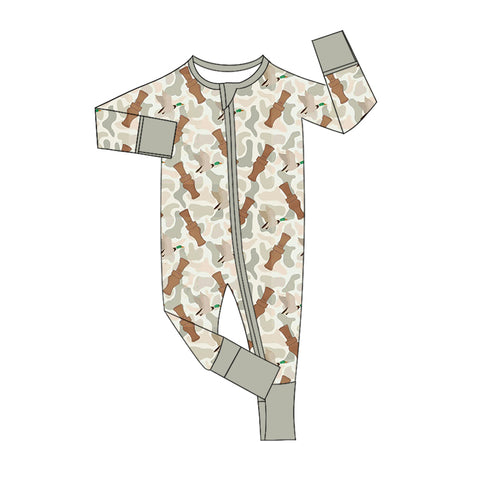 LR2063 pre-order baby boy clothes mallard camo boy winter romper-2024.10.18