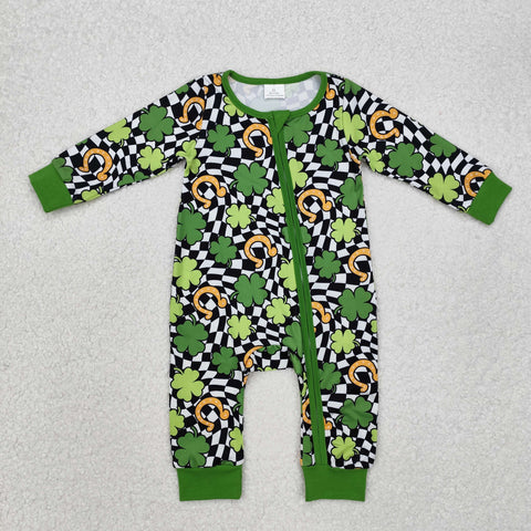 LR2090   baby boy clothes lucky toddler boy st. patrick romper