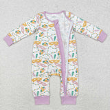 LR2097  baby girl clothes mardi gras girl  winter romper