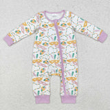 LR2097  baby girl clothes mardi gras girl  winter romper