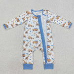 LR2116 baby boy clothes excavator boy valentines day romper