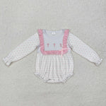 LR2136  baby girl clothes embroidery cross easter girl winter romper