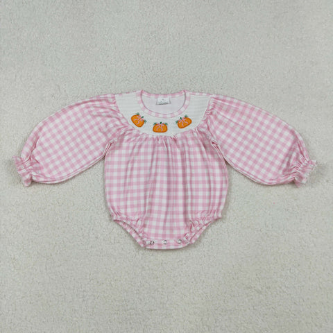 LR2181  baby girl clothes smock pumpkin girl winter thanksgiving bubble