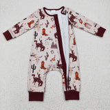 LR2188 baby girl clothes  cowboy toddler girl winter romper