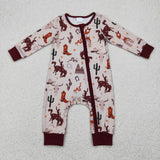 LR2188 baby girl clothes  cowboy toddler girl winter romper