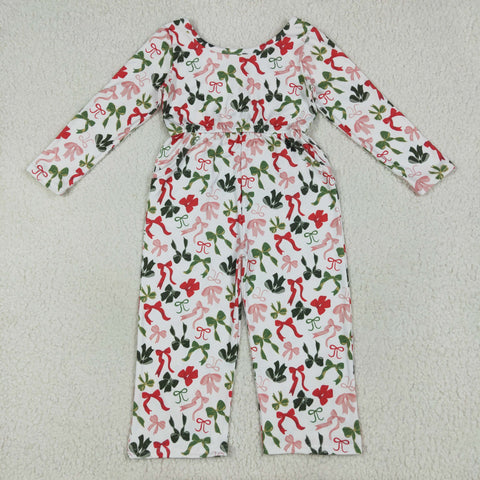 LR2192   baby girl clothes bows girl winter christmas jumpsuit