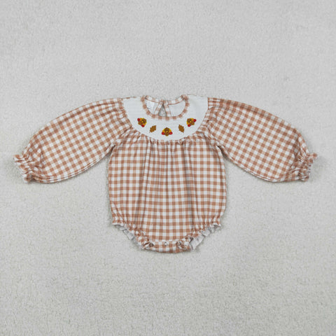 LR2205   baby girl clothes smocked turkey toddler girl winter thanksgiving day bubble