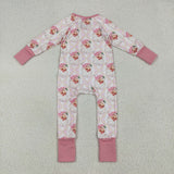 LR2224   baby girl clothes santa toddler girl christmas winter romper