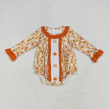 RTS kids matching clothing embroidered pumpkin print clothing girl winter clothing-2025.6.27