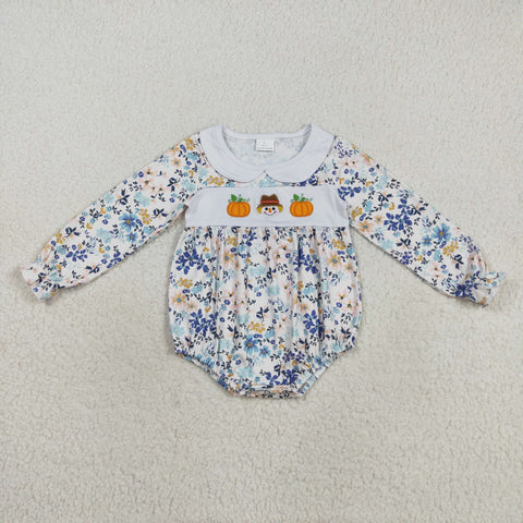 LR2246  baby girl clothes embroidery pumpkin toddler girl winter bubble