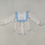 RTS kids matching clothing blue pumpkin  print clothing girl winter clothing-2025.8.2