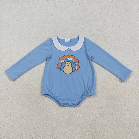 LR2261  baby boy clothes embroidery turkey toddler boy thanksgiving winter bubble
