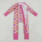 LR2270  baby girl clothes pumpkin toddler girl winter romper