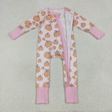 LR2271   baby girl clothes pumpkin toddler girl winter romper