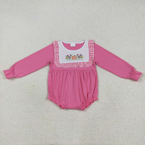 LR2287  baby girl clothes embroidery turkey toddler girl thanksgiving winter bubble