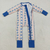 LR2327   baby girl clothes blue floral  toddler girl winter romper