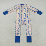 LR2327   baby girl clothes blue floral  toddler girl winter romper