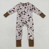 LR2334   baby boy clothes cowboy toddler boy winter romper