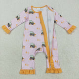 LR2336  baby girl clothes pumpkin  toddler girl winter romper