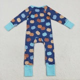 LR2364   baby boy clothes pumpkin boy winter  romper