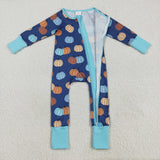 LR2364   baby boy clothes pumpkin boy winter  romper