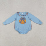 RTS kids matching clothing embroidered pumpkin print clothing  girl winter clothing-2025.10.11