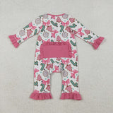 LR2486 baby girl clothes christmas tree  toddler girl Christmas zipper romper