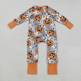 LR2528  baby boy clothes pumpkin boy halloween winter romper