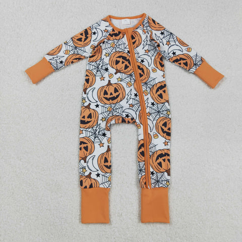 LR2528  baby boy clothes pumpkin boy halloween winter romper