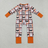 RTS kids matching clothing ghost bat print clothing girl halloween winter clothing-2025.9.5
