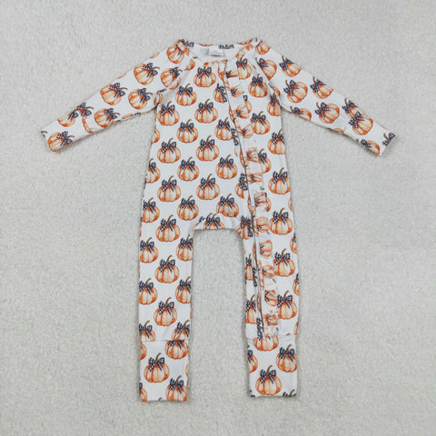 LR2557  baby girl clothes pumpkin girl halloween romper