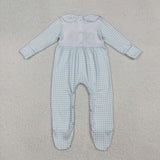 LR2560  baby boy clothes embroidery pumpkin boy winter romper