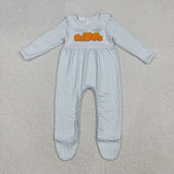 LR2560  baby boy clothes embroidery pumpkin boy winter romper