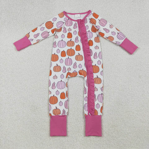 LR2566  baby girl clothes pumpkin girl winter romper