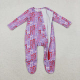 LR2610  baby girl clothes  bows print girl winter romper