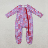 LR2610  baby girl clothes  bows print girl winter romper