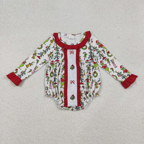 LR2635  baby girl clothes embroidery cartoon girl christmas winter bubble