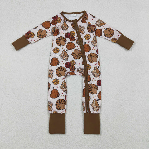 LR2690  baby boy clothes turkey boy thanksgiving winter romper
