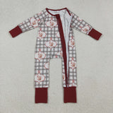 LR2691 baby boy clothes bow turkey boy  winter romper
