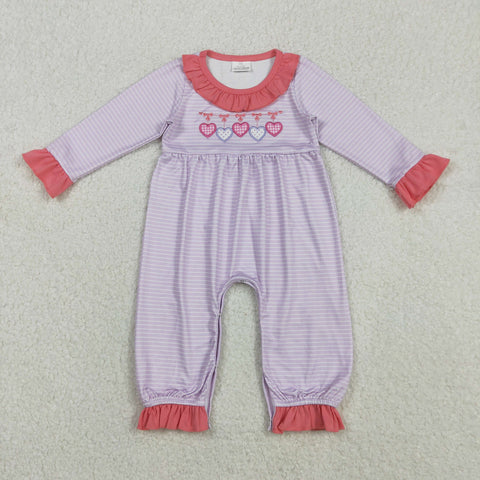 LR2706  baby girl clothes embroidery love girl Valentine romper